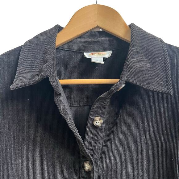 Talbots Women's Brown Corduroy Shirt Dress Size 14 Quarter Button - Picture 3 of 13